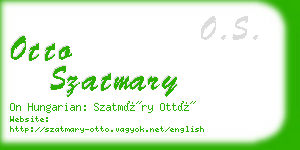 otto szatmary business card